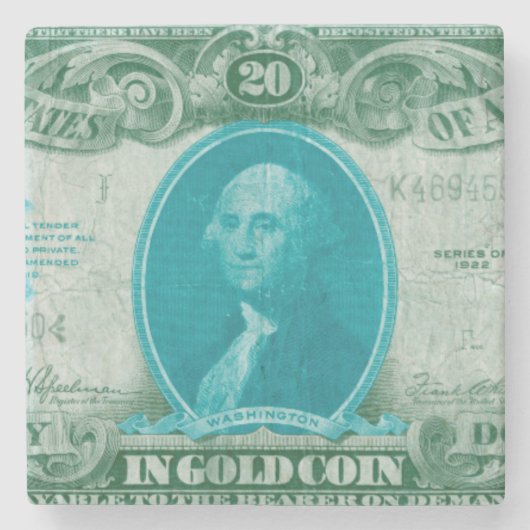 Moderne Währung V Steinuntersetzer (Vorderseite)