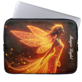 Moderne Waldbrandkreaturen fliegen farbenfrohe Fee Laptopschutzhülle