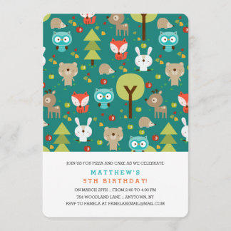 Moderne Waldfreund-Geburtstags-Party Einladung