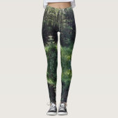 Moderne Waldgrün-Bäume Frauen Leggings (Vorderseite)