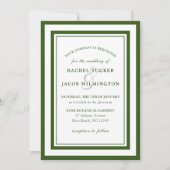 Moderne waldgrüne Grenze Einfache Hochzeit Einladung (Vorderseite)