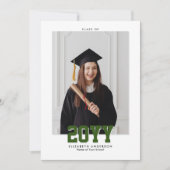 Moderne Waldgrüne Klasse des Fotos Abschluss 2024 Ankündigung (Vorderseite)