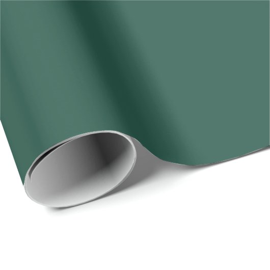 Moderne waldgrüne Schlichte Solid Color Geschenkpapier (Rolleneckpunkt)
