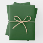Moderne waldgrüne Schlichte Solid Color Geschenkpapier Set (Beispiel)