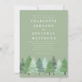 Moderne Waldlandschaft QR Kodex Seite Grüne Hochze Einladung (Vorderseite)
