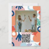 Moderne Waldpattern Swatch mit Foto Hochzeit Einladung (Rückseite)