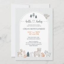 Moderne Waldtiere Neutrale Boho-Baby-Party