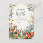 Moderne Waldtiere Walddiapper Raffle Begleitkarte (Vorderseite)