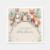 Moderne Waldtiere Waldsäulendusche Serviette (Vorderseite)