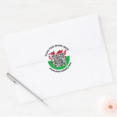Moderne Wales QR-Code-Sticker, walisische Flagge Runder Aufkleber (Umschlag)