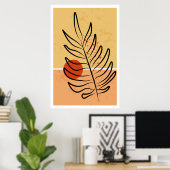 Moderne Wall Art, Sunset Leaf Print, Poster (Heimbüro)