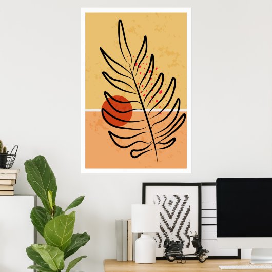 Moderne Wall Art, Sunset Leaf Print, Poster (Heimbüro)