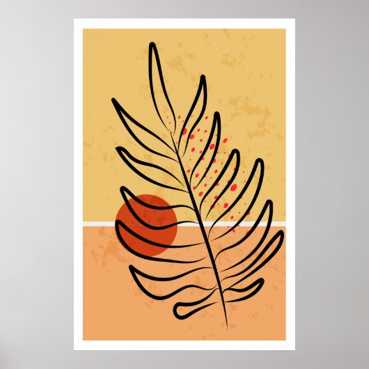 Moderne Wall Art, Sunset Leaf Print, Poster (Vorne)