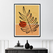 Moderne Wall Art, Sunset Leaf Print, Poster