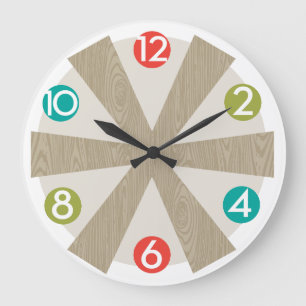 Moderne Wall-Uhr - Farbpunkte des Mitteljahrhunder Große Wanduhr