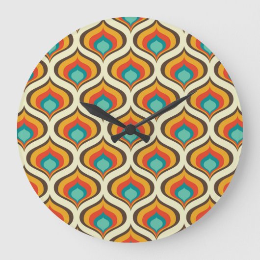 Moderne Wall-Uhr, Flammenmuster Große Wanduhr (Vorderseite)