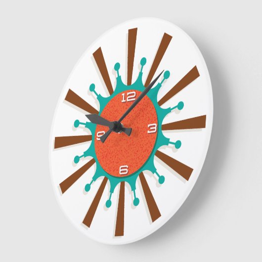 Moderne Wall-Uhr Mitte - Grafische Spokes Große Wanduhr (Winkel)