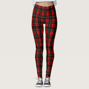 Moderne Wallace-Rot-Schottisch-Tartan-Karo-Muster Leggings