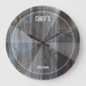 Moderne Wand-Uhren für Industrieholz Große Wanduhr (Vorderseite)