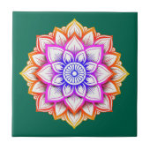 Moderne Wanddekoration der Blume | Floral Emerald  Fliese (Vorderseite)