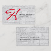 Moderne Wandsteine Rote Monogramm Beruflich Visitenkarte (Vorne/Hinten)