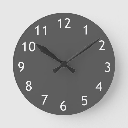 Moderne Wanduhr in Grau (Vorderseite)