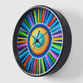 Moderne Wanduhr mit pulsierender Radialbogensonne (Winkel)
