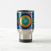 Moderne Wanduhr mit pulsierender Radialbogensonne Reisebecher (Mittel)