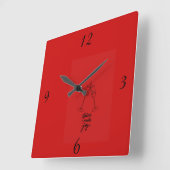 Moderne Wanduhr Roter Quadrat Designer Uhr (Winkel)