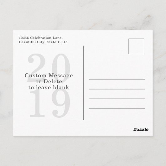 Moderne Wärme wünscht einen schönen Neujahrsfest i Postkarte (Rückseite)