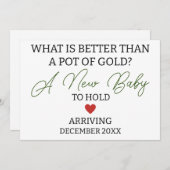 Moderne, was besser ist als ein Topf Goldschwanger Ankündigung (Vorne/Hinten)