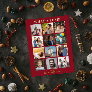 Moderne, was ein Jahr in Review 12 FotoCollage rea Folien Feiertagspostkarte