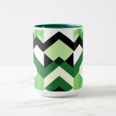 Moderne Wasabi-Grün-Block-Chevron-Design Tasse (Zentrum)