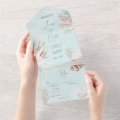 Moderne Wassa Ocean Muscheln Abendessen Hochzeit All In One Einladung (Abreißen)