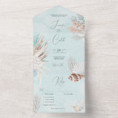 Moderne Wassa Ocean Muscheln Abendessen Hochzeit All In One Einladung (Innen Boden)