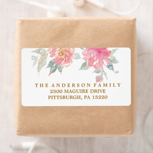 MODERNE WASSERCOLOR-BLUME - Rücksendeadresse (Insitu)