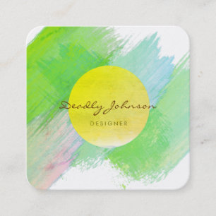 Moderne Wasserfarbe Abstrakt Elegant Cool grün Quadratische Visitenkarte