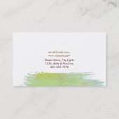 Moderne Wasserfarbe Abstrakt Elegant Gelb Visitenkarte (Rückseite)