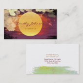 Moderne Wasserfarbe Abstrakt Elegant Rot Gelb Visitenkarte (Vorne/Hinten)