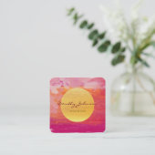 Moderne Wasserfarbe Abstrakt Elegant Rot Quadratische Visitenkarte (Stehend Vorderseite)