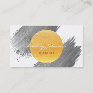 Moderne Wasserfarbe Abstrakt Elegant Schwarz Gelb Visitenkarte