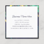 Moderne Wasserfarbe Abstrakt gestrichen grün Quadratische Visitenkarte (Rückseite)