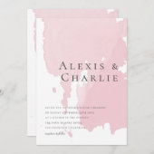 Moderne Wasserfarbe Abstrakte Hochzeitseinladung Einladung (Vorne/Hinten)