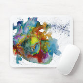 Moderne Wasserfarbe-anatomisches Herz Mousepad (Mit Mouse)