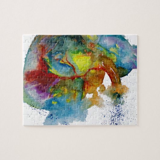 Moderne Wasserfarbe-anatomisches Herz Puzzle (Horizontal)