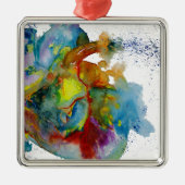Moderne Wasserfarbe-anatomisches Herz Silbernes Ornament (Vorne)