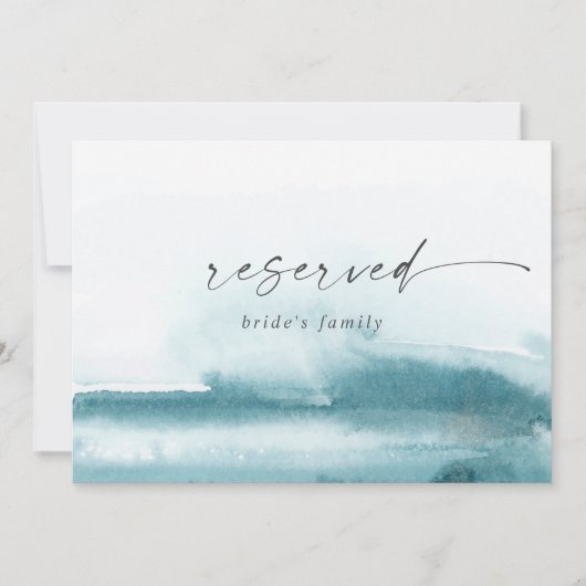 Moderne Wasserfarbe | Aquamarin reserviertes Zeich (Vorderseite)