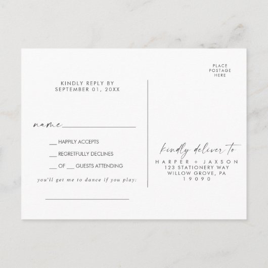 Moderne Wasserfarbe | Aquamarin Song Request UAWG Einladungspostkarte (Rückseite)