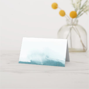 Moderne Wasserfarbe Aquamarine Buffet - Etikett Platzkarte