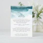 Moderne Wasserfarbe | Aquamarine Hochzeitdetails Begleitkarte (Stehend Vorderseite)